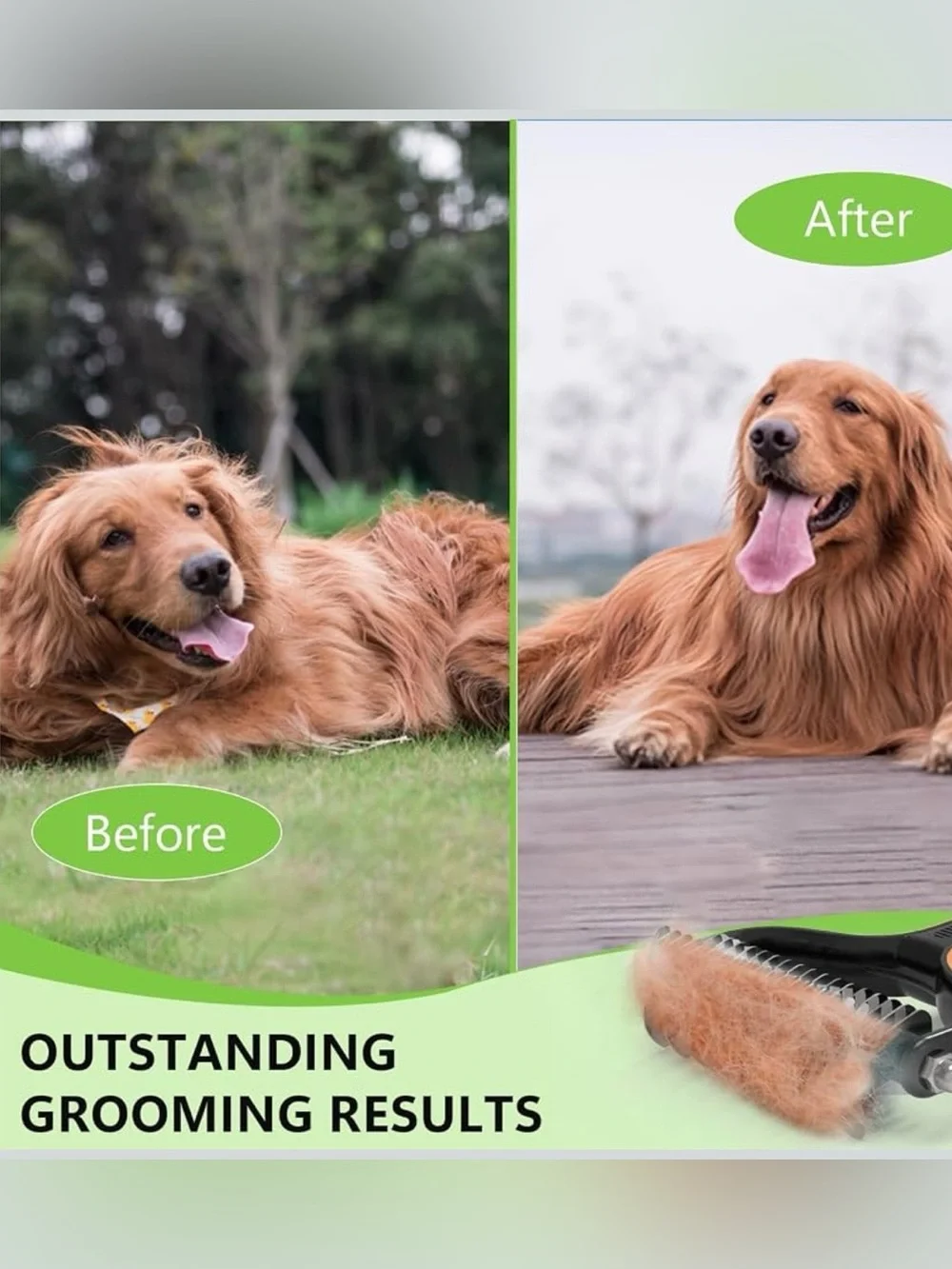 Deshedding dog brush for shedding, undercoat rake for dog and cat